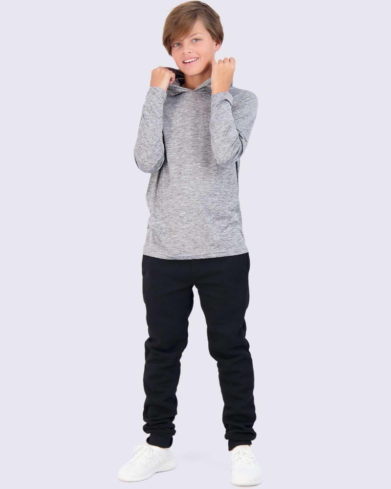 REALESSENTIALS Real Essentials 3 Pack: Dry-Fit Youth Boys Teen Active Long Sleeve Hoodie Sweatshirts - Hooded Pullover Shirts -Set 5,L (12-14) - Image 4